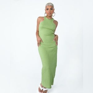Princess polly ribbed maxi sage dress nwot